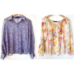 Zara Top Bundle (2) Sheer Long Sleeve